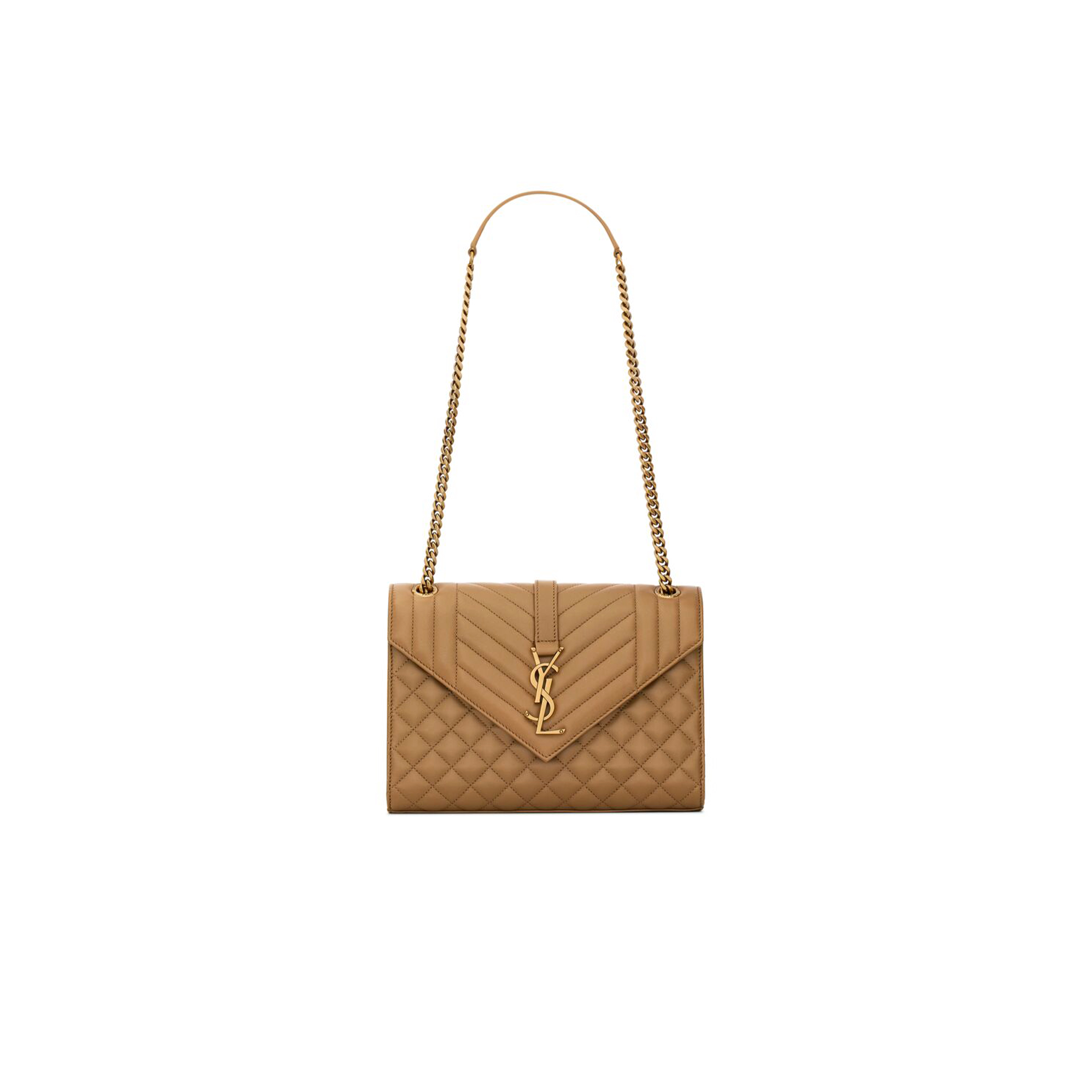 YSL ENVELOPE MEDIUM IN MATELASSÉ LAMBSKIN 600185AACT72760 (24*17.5*6cm)